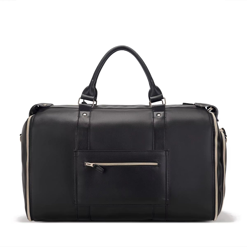 Fabric Solid Color Striped Foldable and Expandable Multifunctional Travel Bag